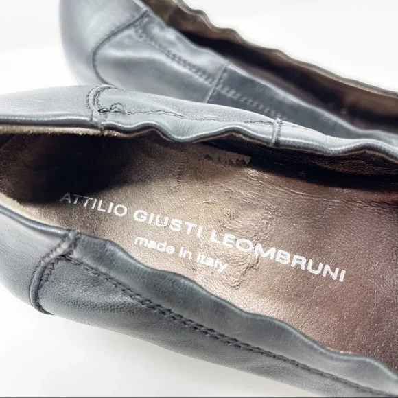 AGL Attilio Giusti Leombruni EU 39 US 9 Black Leather Cap Toe Pumps - Picture 7 of 12